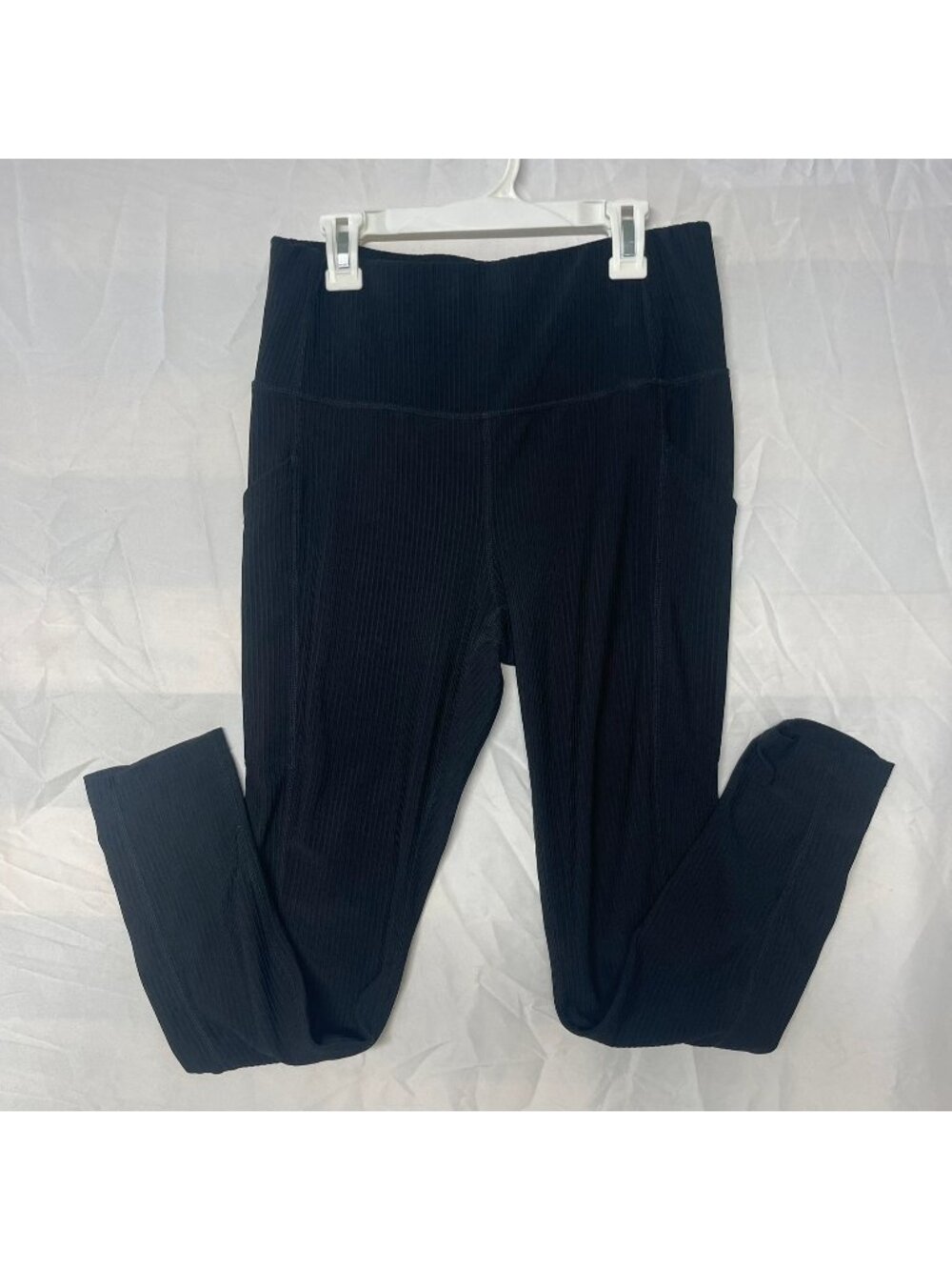 32 Degrees Cool Women's Ribbed Pocket Leggings Black Size M